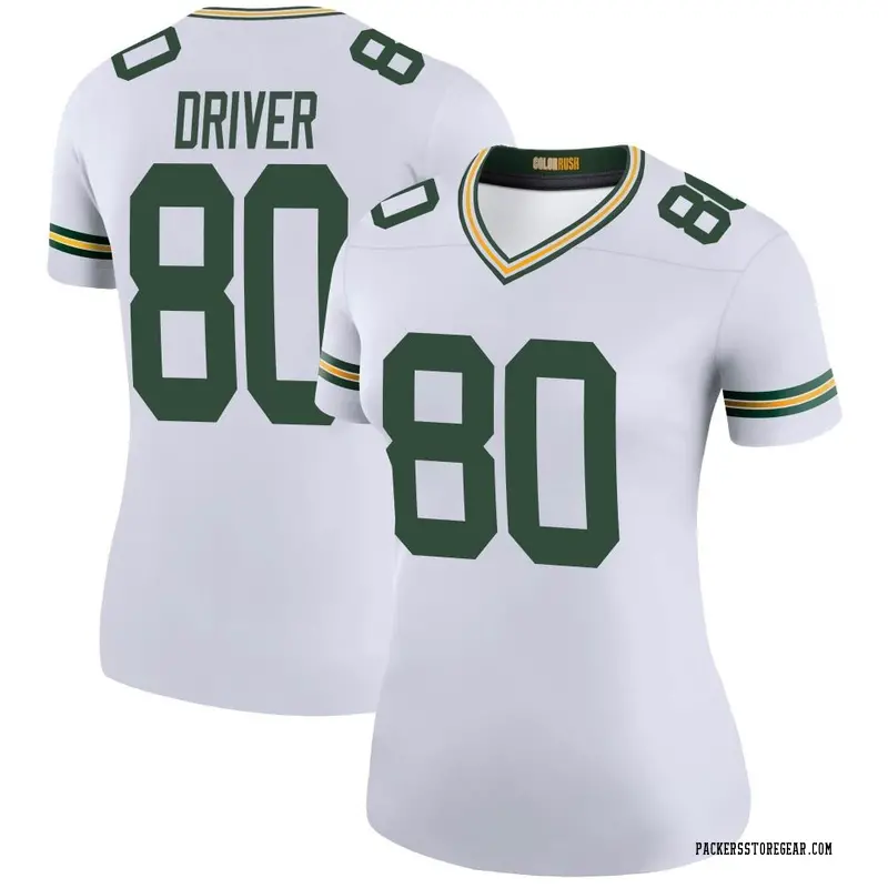 Women\'s Green Bay Packers Donald Driver White Legend Color Rush Jersey ...