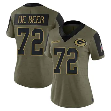 Women's Green Bay Packers Gerhard de Beer Olive Limited 2021 Salute To Service Jersey By Nike