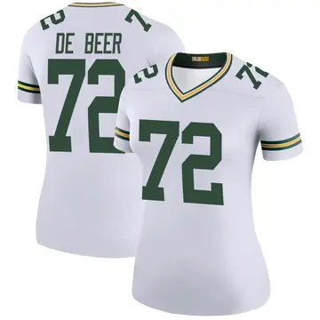 Women's Green Bay Packers Gerhard de Beer White Legend Color Rush Jersey By Nike