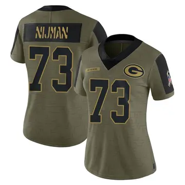 Women's Green Bay Packers Yosh Nijman Olive Limited 2021 Salute To Service Jersey By Nike