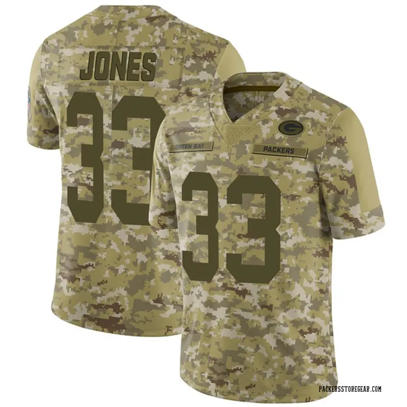 Youth Green Bay Packers Aaron Jones Camo Limited 2018 Salute To Service Jersey By Nike