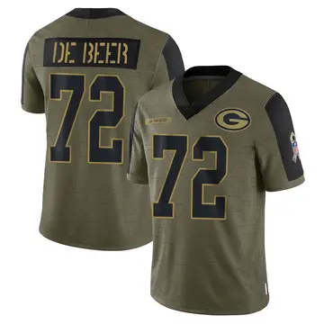 Youth Green Bay Packers Gerhard de Beer Olive Limited 2021 Salute To Service Jersey By Nike