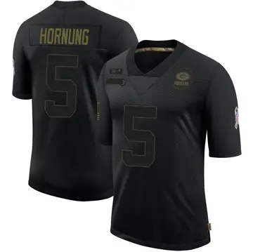 Youth Green Bay Packers Paul Hornung Black Limited 2020 Salute To Service Jersey By Nike