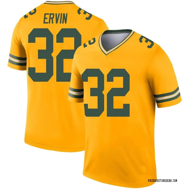 Youth Green Bay Packers Tyler Ervin Gold Legend Inverted Jersey